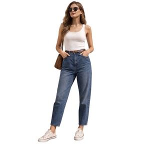 Vtg Rocky Mountain Jeans Womens High Rise Denim Sz 28" x 28 Bareback 90s Tapered